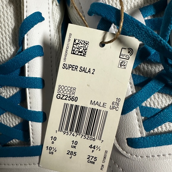 Adidas Indoor Soccer, Super Sala 2  (Blue and white) Size 10.5 US Mens - Picture 2 of 9